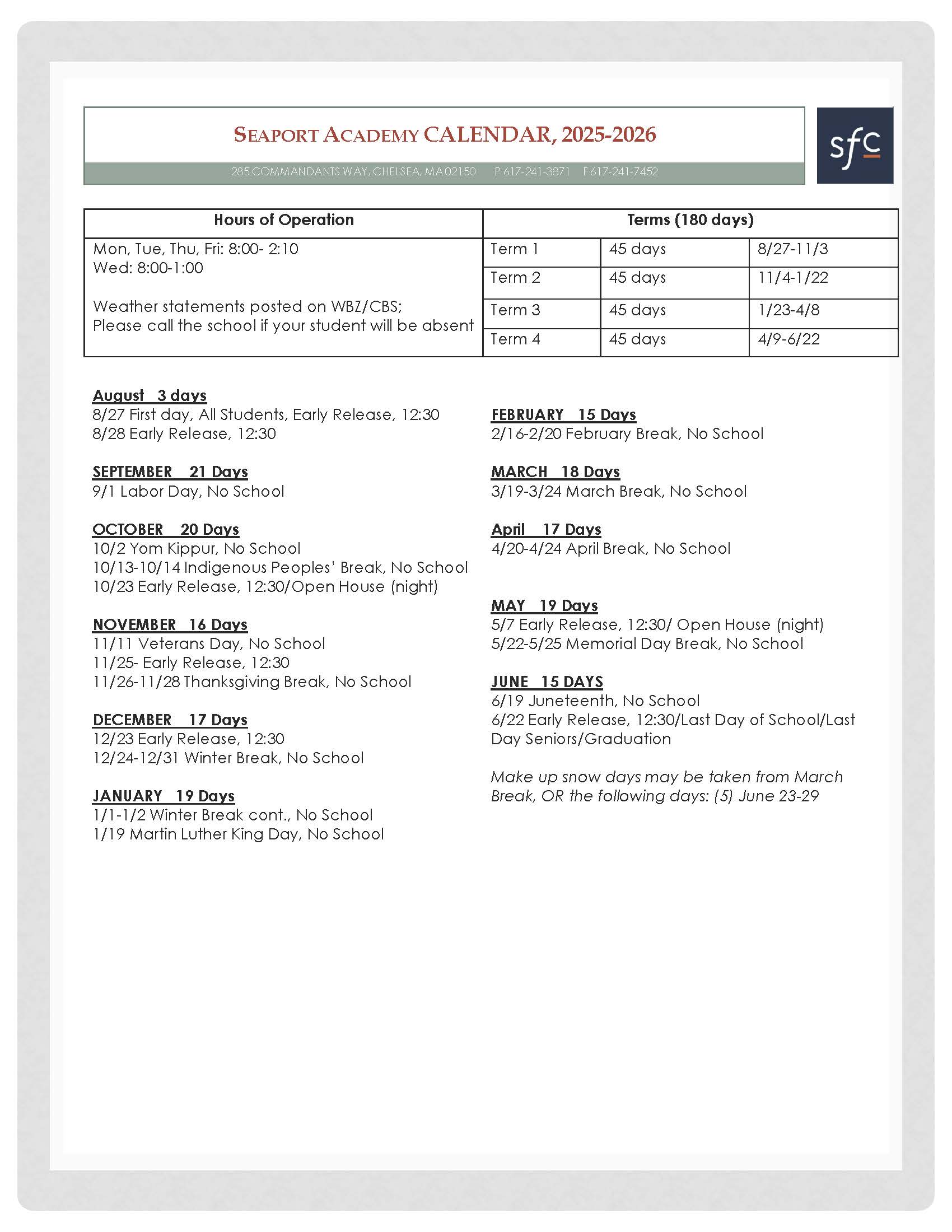 Seaport 24-25 calendar